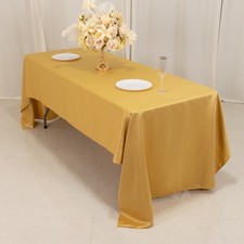 Champagne 60x126" RECTANGLE Lamour Satin TABLECLOTH Wedding Party Home Banquet