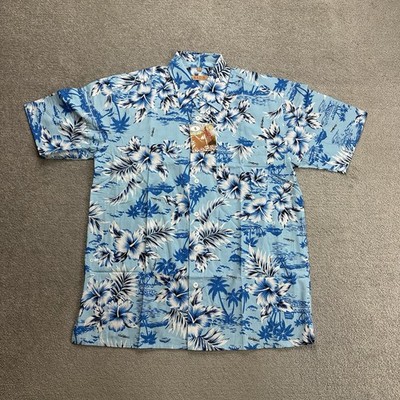 HAWAII Hemd Hawaiishirt Floral S Magnum Rockabilly Hawaiianer Aloha 31409 Blau
