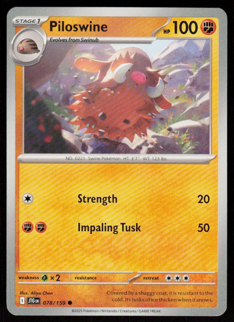 Piloswine 078/159 Common Journey Together Pokemon Near Mint