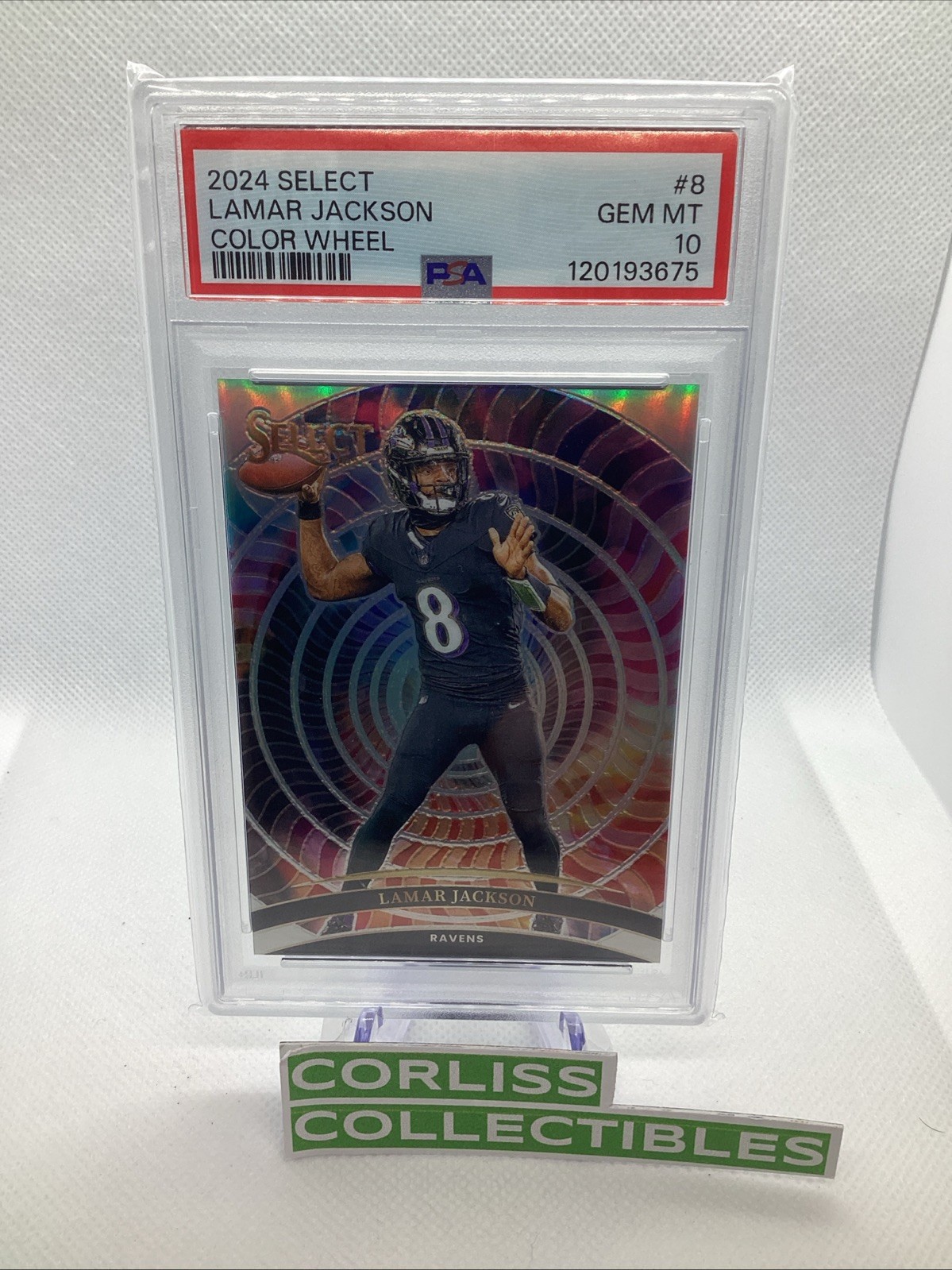 2024 Panini Select Lamar Jackson Color Wheel #8 PSA 10 Case Hit🔥💎📈