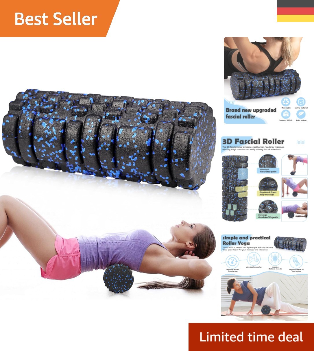 Langlebige Faszienrolle für Rückenschmerzen - 3D-Massage, leicht und tragbar