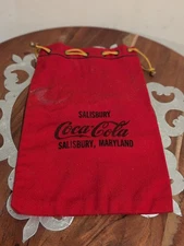 Vintage Souvenir Coca-Cola Drawstring Money Bag Salisbury MD * Closed Plant *