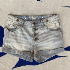 BDG Women s Light Wash Jean Shorts Button Fly Mid Rise Size 27