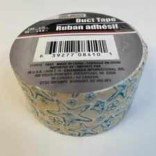 Tool Bench Craft Duct Tape Tan Aqua Seashells 1.89 Inch x 5 Yards Crafting Decor
