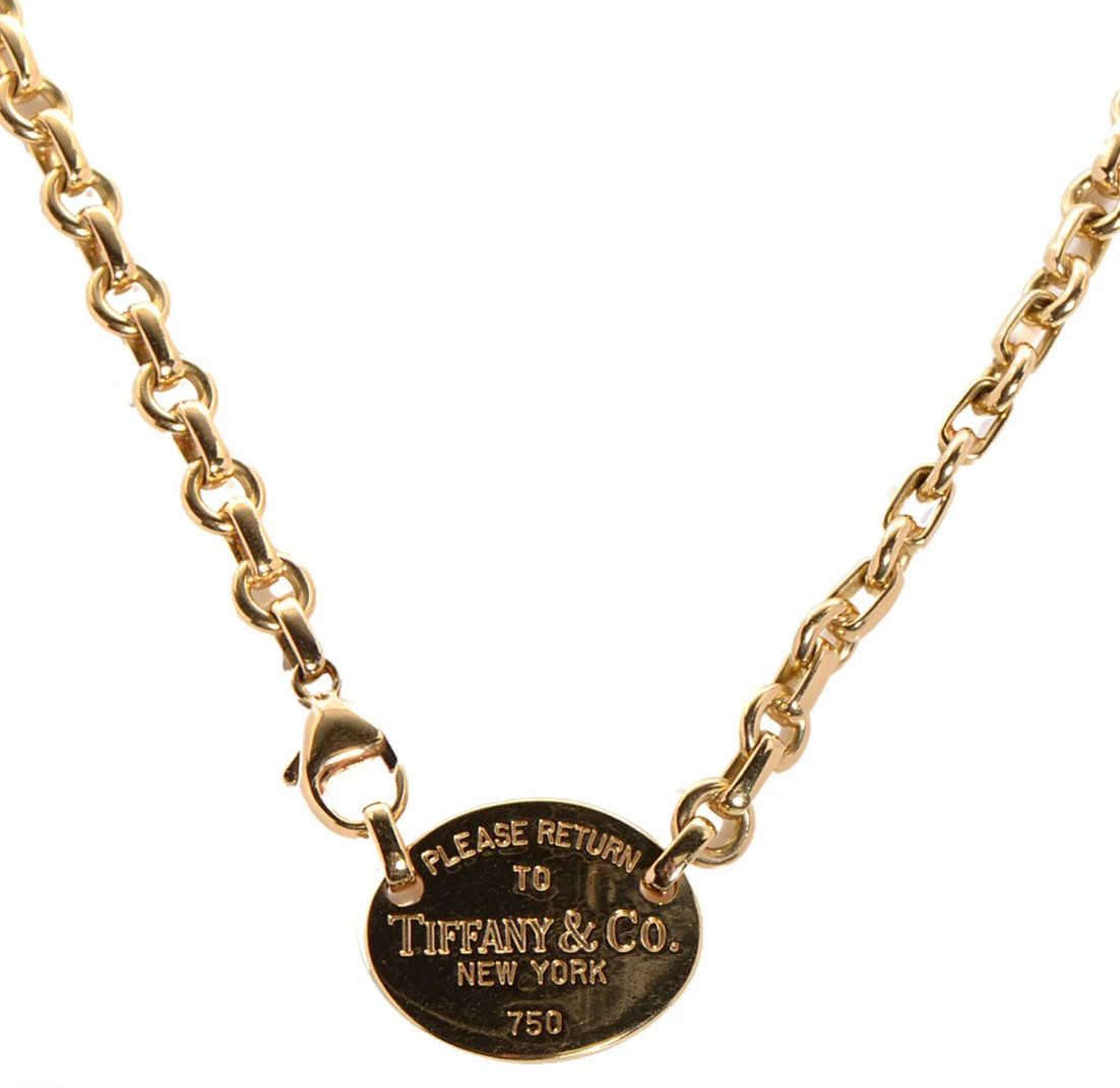 Authentic TIFFANY & Co. Return to TIFFANY & Co. Necklace 18 Carat 18K Solid Gold