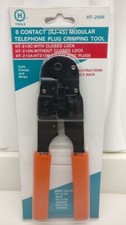 NEW H-TOOLS 8 Contact Modular Plug Crimp Tool for RJ45 Crimps Strips Cut HT-210N