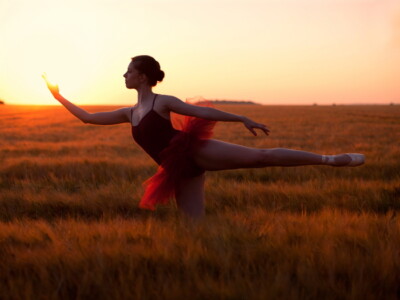 V3517 Ballet Dancer Ballerina Beautiful Girl Sunset Decor WALL POSTER PRINT