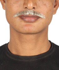 Men's HandLebar Style Moustache Set Black Cosplay Facial Hair M-1191
