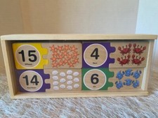 Melissa  Doug Self-Correcting Wooden Number Puzzles with Storage Box 40 Pcs 