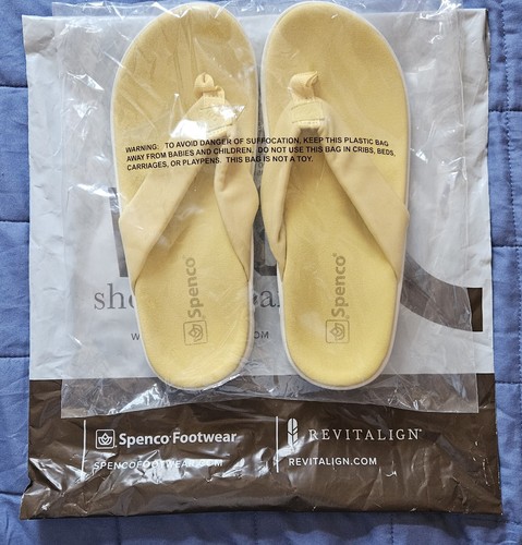 🔥Spenco Orthotic Memory Foam Thong Sandals, 9M/Sundress Yellow ✨New MFR Sealed - Picture 3 of 15