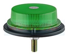 Compact Low Profile LED Flashing Green Beacon 12v/24v 1 Single Bolt Mount