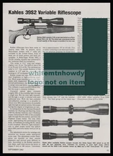 1982 KAHLES 39S2 Variable Rifle Scope 1 & 3/4-page Evaluation Article