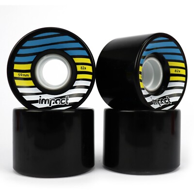 IMPACT CRUISER WHEELS Black 59mm 82A (1 SET) 4 Stück Weiche Cruiser Rollen Skate