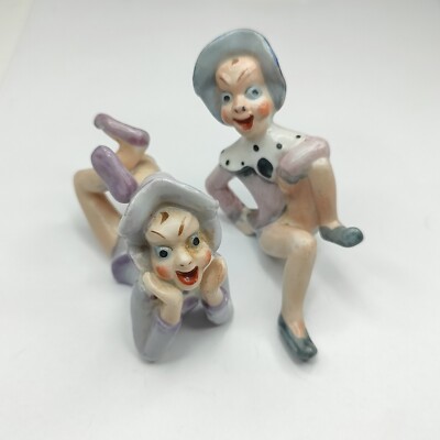 Vintage Pair Occupied Japan Pixie Elf's Figurine Kitschy