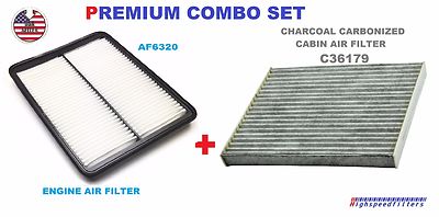 COMBO AIR FILTER + CHARCOAL CABIN FILTER FOR 2013 -2018 HYUNDAI SANTA FE XL 3.3L