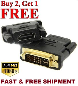 Bran New Dvi D To Hdmi Adapter 24 1 Male To Female Dual Link Converter Connector Ebay