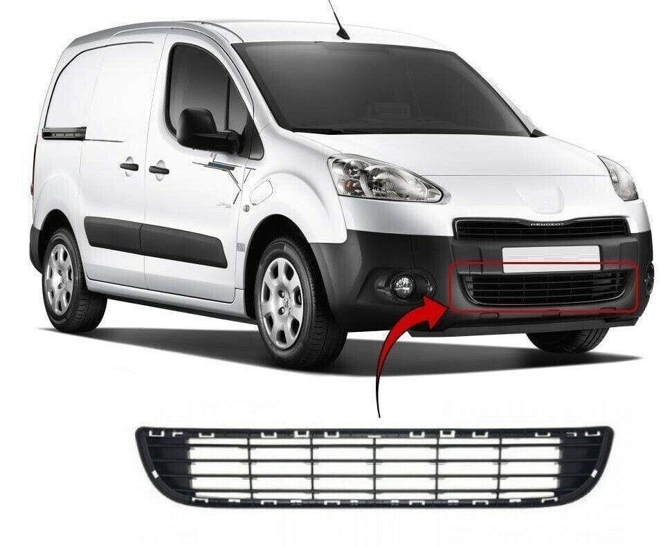 Grille pare-chocs avant centre pour Citroen Berlingo II et Peugeot Partner 2008-2012