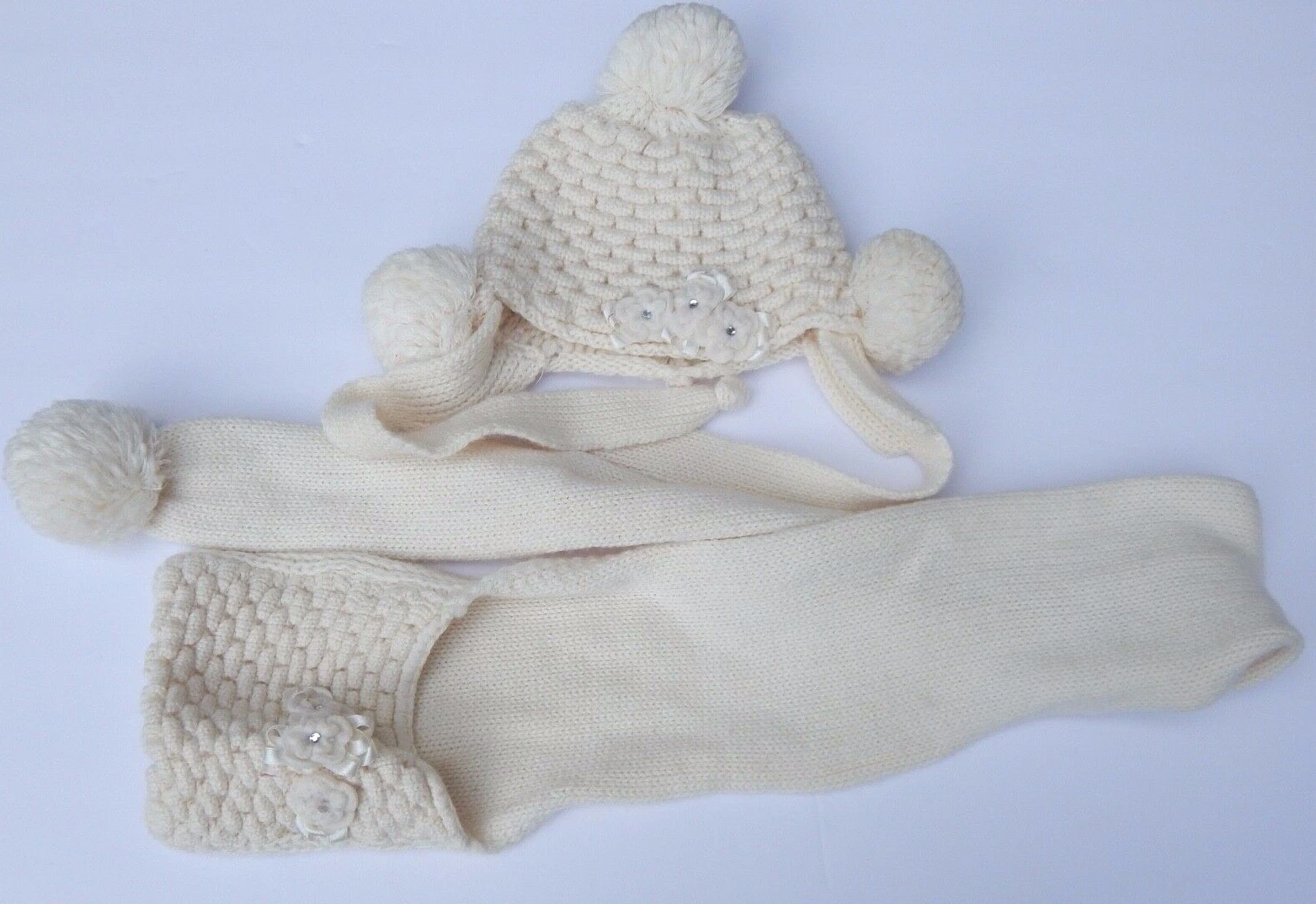 JOLI BEBE 3/6 MONTHS BABY HAT & SCARF SET MADE IN ITALY NEW AUTHENTIC