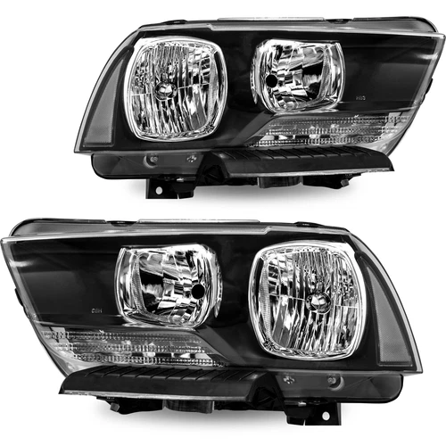 Pair For 2011-2014 Dodge Charger SE R/T SXT Sedan Halogen Black Clear Headlights - Picture 1 of 13