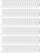 240 Pairs White Solid Color Sock Bulk Cotton Crew Sock Men Women Wholesale