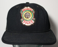 1980s Old Vintage WICHITA KANSAS POLICE PATCH SNAPBACK TRUCKER HAT MADE IN USA