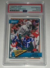 2018 Classics #144 Signed Autographed Card HOF Larry Little Miami Dolphins PSA