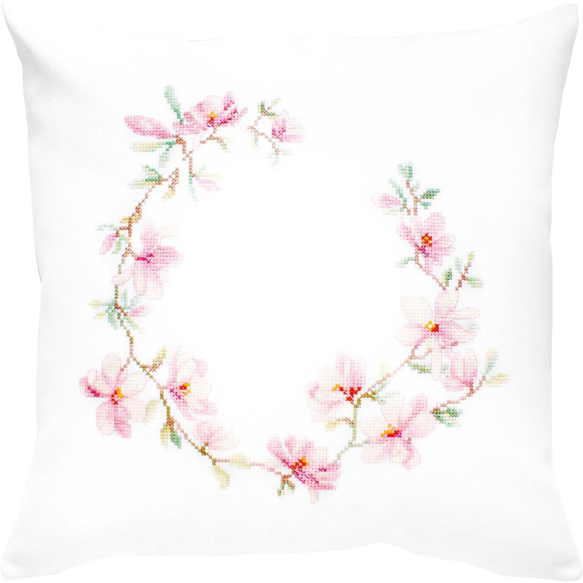 Luca-S counted Cross Stitch kit Pillow ""apple blossom"", 40x40cm, DIY