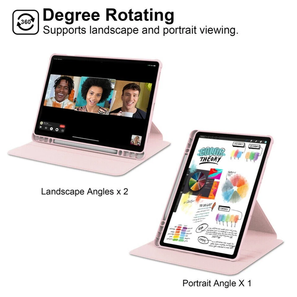 For Samsung Galaxy Tab S10 Plus S9 FE+ Shockproof Rotate Stand Case Smart Cover - Image 4 of 4