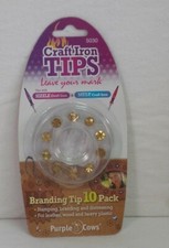 Purple Cows Craft Iron Tips Pack Of 10 Branding Tips Leather Wood Heavy Plastic
