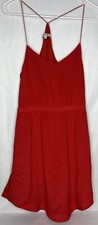 Madewell Starview Cami Dress Women's Size 0 Red Silk Thin Straps Racer Back