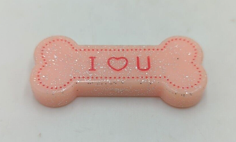 American Girl Doll Pet Dog Magnetic Bone Toy 2 Inch Love You  