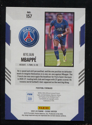 Kylian Mbappe 2020-21 Score Soccer Panini Base Sports Card #157 | eBay
