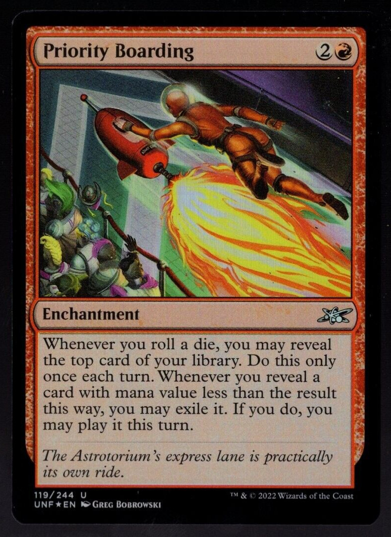 Priority Boarding 119/244 Uncommon Foil Unfinity Magic The Gathering Near Mint