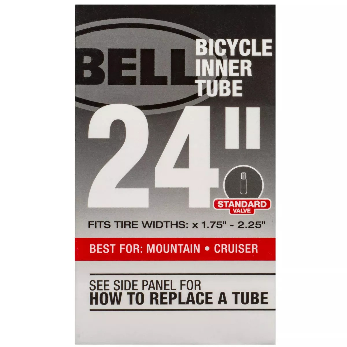Bell Bicycle 24" Inner Tube 1.75"-2.25" STD Valve, Mountain & Cruiser Bike (25E)