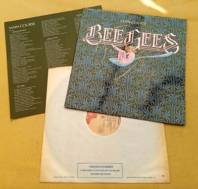Bee Gees '' Main Course '' Sensational Orig UK LP + Einsatz Selten Laminiert Ärmel