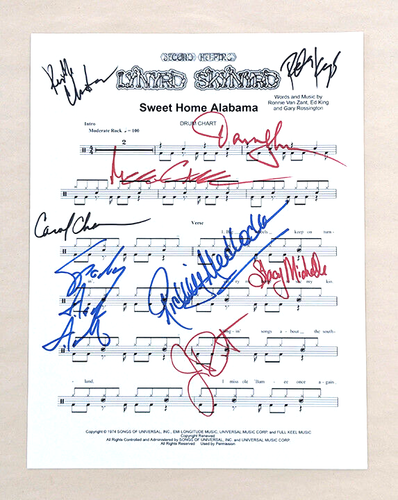 LYNYRD SKYNYRD signed 8.5x11" cardstock page Johnny Van Zant RICKEY MEDLOCKE +7 - Picture 11 of 16