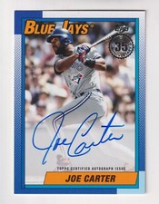 2025 Topps 1990 RETRO AUTOGRAPH #90B2-JCR JOE CARTER ON CARD AUTO Blue Jays