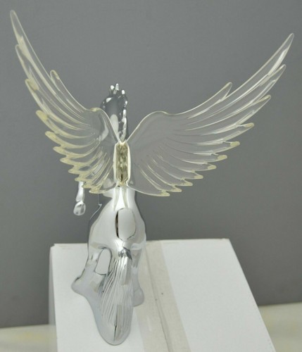 GG Lighted Hood Ornament Stallion Windrider Clear 3 Stud Chrome 9 3/4" #48395 - Picture 8 of 12