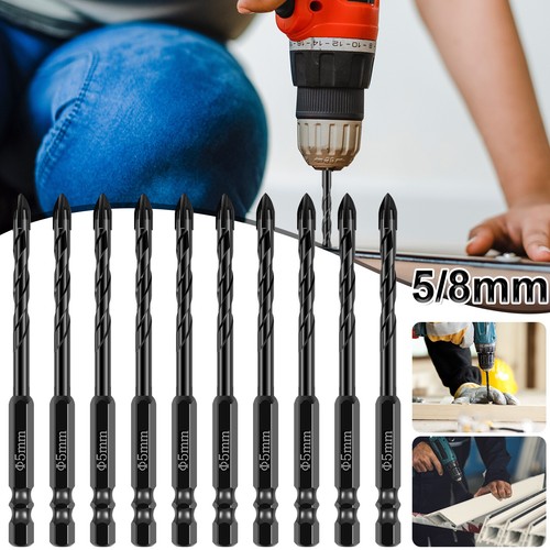 10Pcs Concrete Drill Bit Set 5mm/8mm Alloy Masonry Drill Bit Set