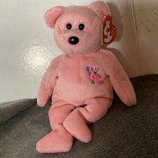 Ty Beanie Baby Mum Bear Pink Flowers Mother's Day 2001 Original Vintage