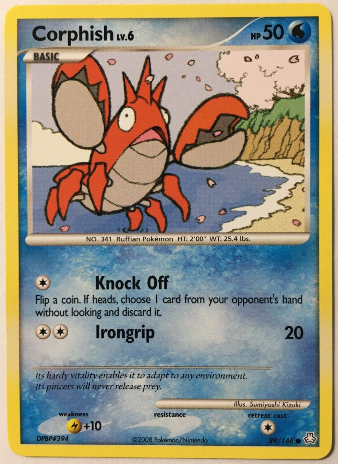 POKEMON CORPHISH lv.6 89/146 D&P LEGENDS AWAKENED COMMON NEAR MINT