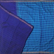 Vintage Blue Sarees 100 Pure Cotton Zari Handwoven Traditional Sari 5YD Fabric