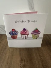 Second Nature Birthday Card with Cupcake Design – “Birthday Treats” Message