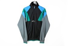 VINTAGE PUMA TRACK SWEATSHIRT 1/4 ZIP SIZE L black 90s retro sport style