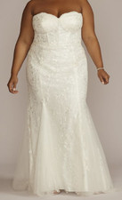 DB Studio Floral Applique Mermaid Plus Size Wedding Dress Size 24W