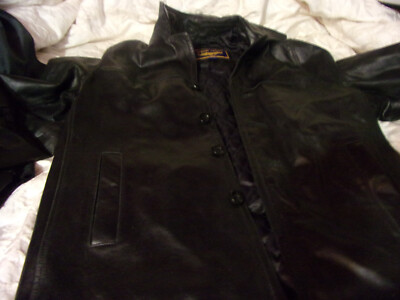 Vintage MEN'S SIZE L/G Airborne Leathers Black Motorcycle JACKET