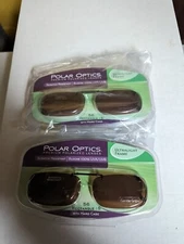 2 Pairs Solar Shield Polar Optics Polarized Clip On Sunglasses 56 Rec 15 Amber