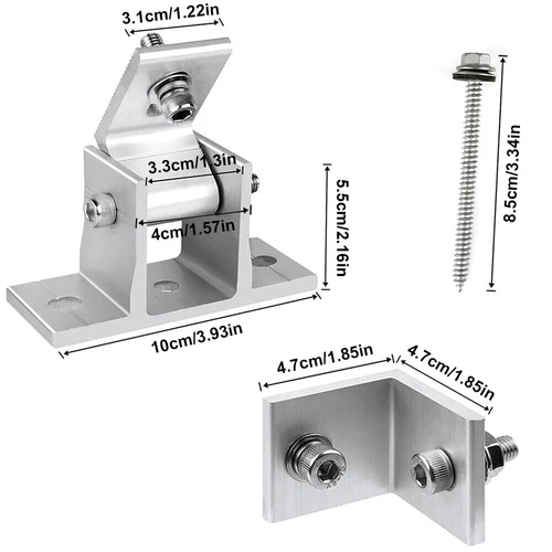 Adjustable Solar Panel Tilt Mount Brackets Aluminum Alloy Mounting Bracket Stand - Bild 5 von 18