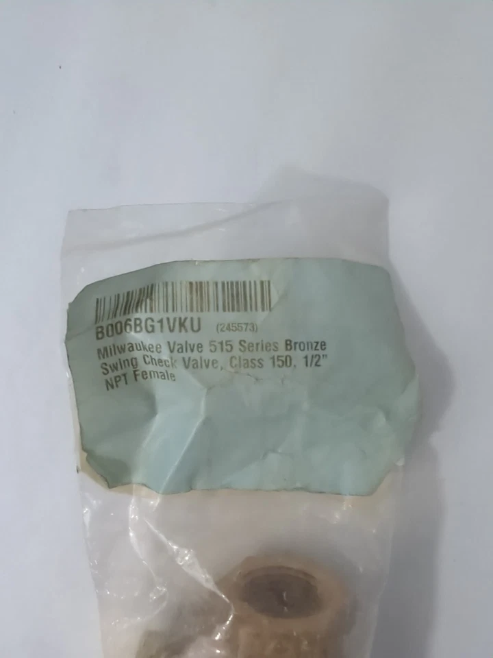 Milwaukee Valve 515 Series Bronze Swing Check Valve, Class 150, 1/2" NPT Female  - Image 3 of 3