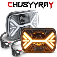 2026 New Pair 7x6 5x7 Led Headlights Hilo Drl For Jeep Cherokee Xj 1984-2001